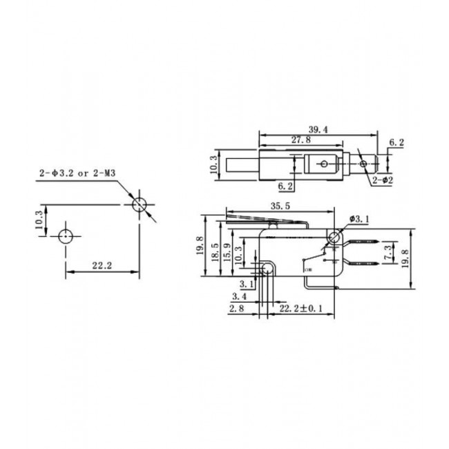 ΔΙΑΚΟΠΤΗΣ ΤΕΡΜΑΤΙΚΟΣ ΜΕ ΚΑΝΟΝΙΚΟ ΕΛΑΣΜΑ NORMALLY OPEN /  NORMALLY CLOSED 3 ΕΠΑΦΩΝ 5A/250V V152 1C25