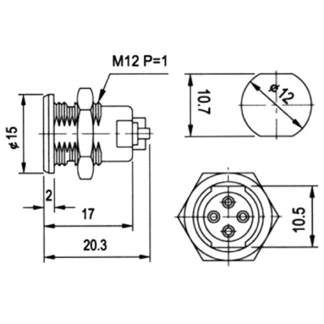 ΔΙΑΚΟΠΤΗΣ ΚΛΕΙΔΙ OFF-ON-ON 4 ΕΠΑΦΩΝ Φ12 0.5A/250V