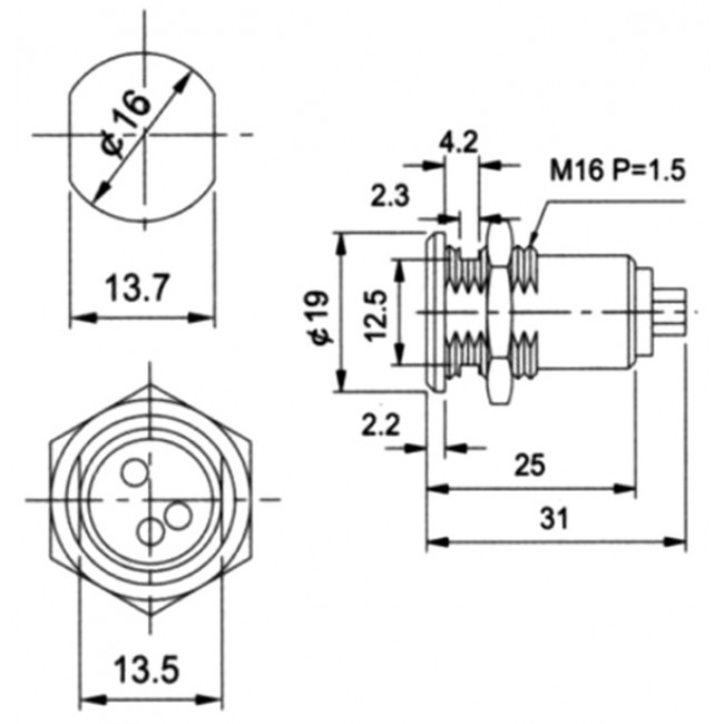 S 333 ΔΙΑΚΟΠΤΗΣ ΚΛΕΙΔΙ OFF-ON-ON Φ16.0 3P 120° 16 ΣΥΝΔΥΑΣΜΩΝ ULTIMAX