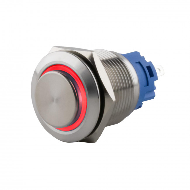 ΔΙΑΚΟΠΤΗΣ ΠΑΤΗΤΟΣ ΦΩΤΙΖΟΜΕΝΟΣ 16mm ΚΟΚΚΙΝΟΣ ΜΕ ΚΕΦΑΛΙ ΑΔΙΑΒΡΟΧΟΣ ΟΝ-OFF 12V/5Α