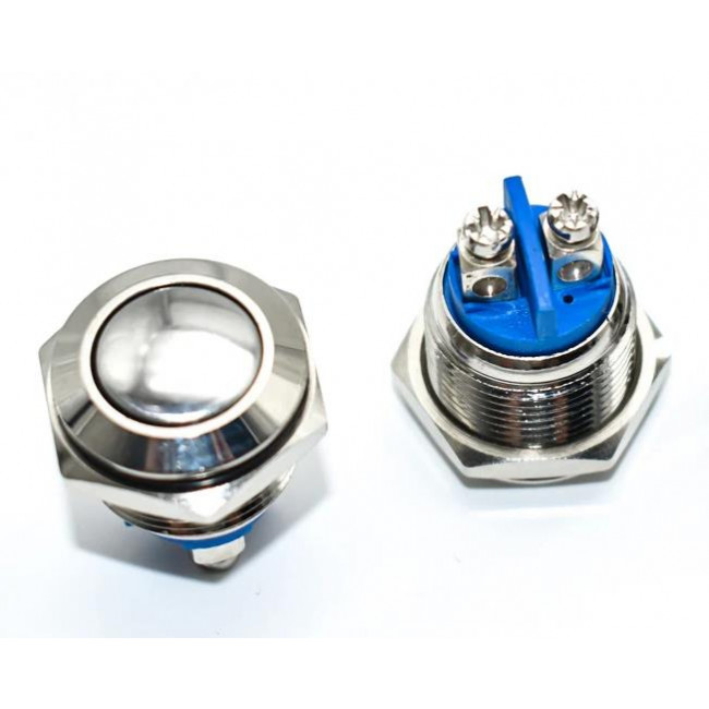 ΜΠΟΥΤΟΝ PUSH-ON 19mm NICKEL 2p 12V DC 3A