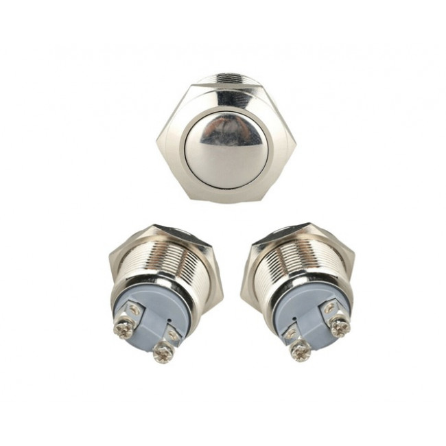 ΜΠΟΥΤΟΝ PUSH-ON 19mm NICKEL 2p 12V DC 3A