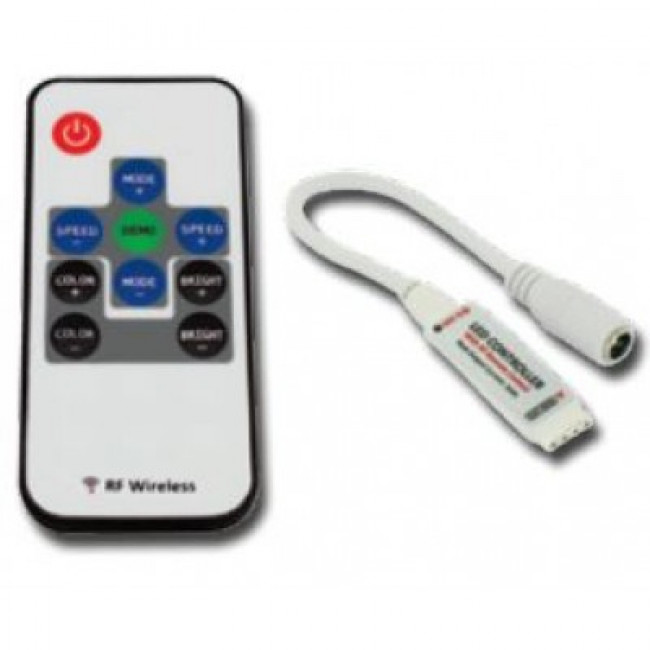 RF CONTROLLER DIMMER RGB 5-24VDC 3x4A 144W ΜΕ ΤΗΛΕΧΕΙΡΙΣΤΗΡΙΟ