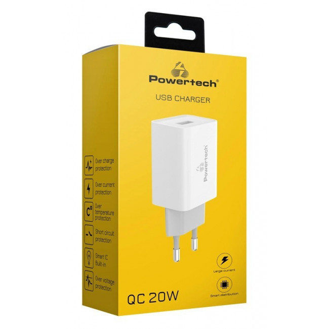 ΤΡΟΦΟΔΟΤΙΚΟ 220V ΣΕ USB 20W ΤΑΧΥΦΟΡΤΙΣΤΗΣ ΛΕΥΚΟ