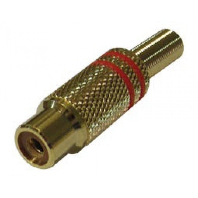 ΦΙΣ RCA ΘΗΛΥΚΟ 6mm ΕΠΙΧΡΥΣΟ ΚΟΚΚΙΝΟ