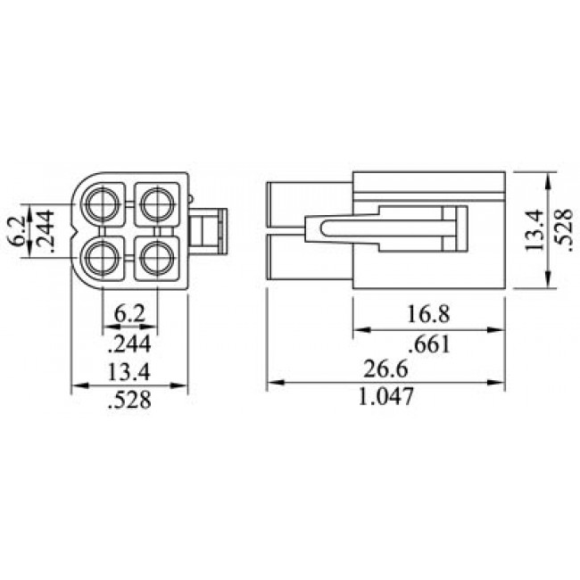 KONEKΤΟΡΑΣ 4 ΕΠΑΦΩΝ ΘΗΛΥΚΟΣ ΠΛΑΣΤΙΚΟΣ 6700/S4