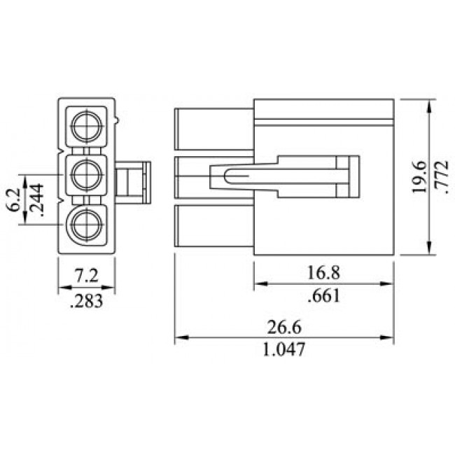 ΚΟΝΕΚΤΟΡΑΣ ΘΗΛΥΚΟΣ ΠΛΑΣΤΙΚΟΣ 3 ΕΠΑΦΩΝ