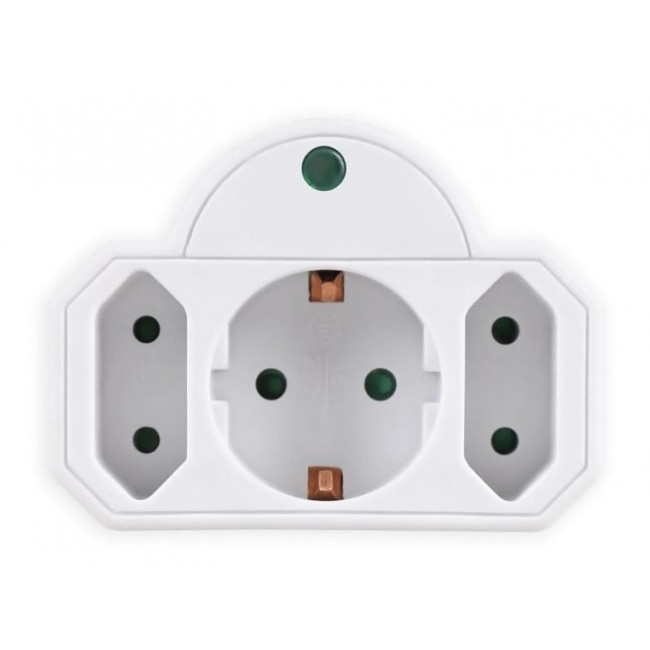 ΑΝΤΑΠΤΟΡΑΣ ΡΕΥΜΑΤΟΣ 3 ΘΕΣΕΩΝ (1 ΣΟΥΚΟ & 2 ΑΠΛΕΣ) ΜΕ ΠΡΟΣΤΑΣΙΑ ΥΠΕΡΤΑΣΗΣ ΛΕΥΚΟ