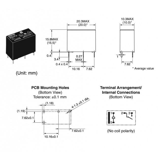 ΡΕΛΕ 12V DC 1 ΕΠΑΦΗΣ NORMALLY OPEN 10A G5Q-1A-EU