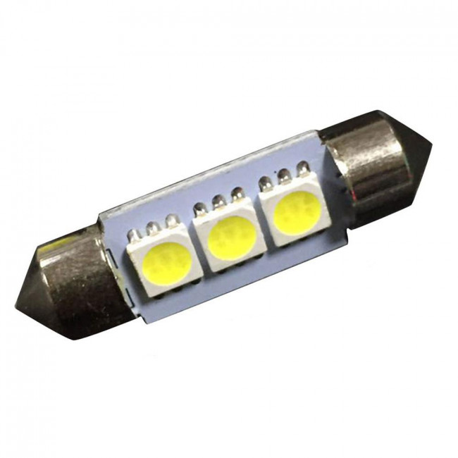 ΛΑΜΠΑ ΣΩΛΗΝΩΤΗ  ΠΛΑΦΟΝΙΕΡΑΣ 12V 3 LED 39mm 1 ΣΕΙΡΑ CANBUS
