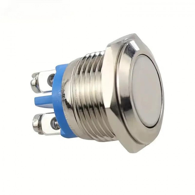 ΜΠΟΥΤΟΝ PUSH-ON 16mm NICKEL 2p 12-24V DC 3A ΑΔΙΑΒΡΟΧΟ
