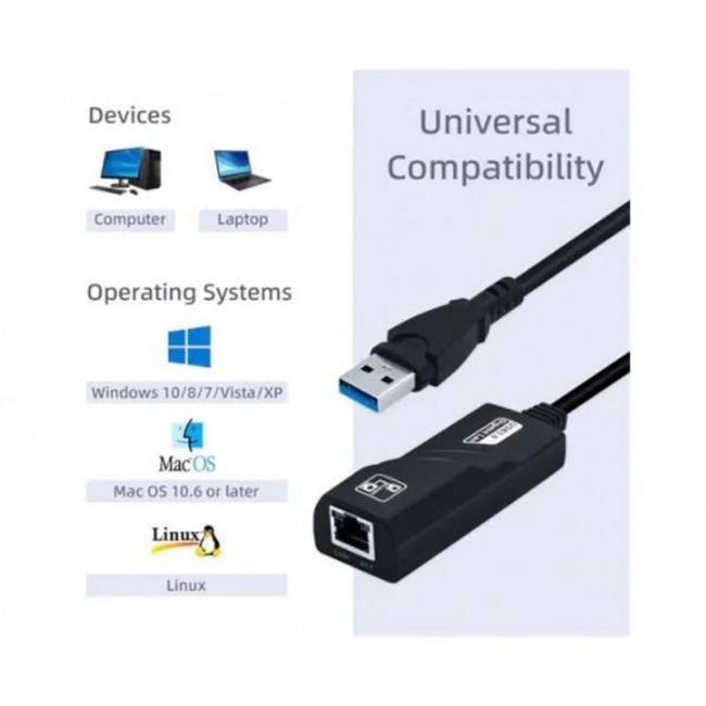 ΜΕΤΑΤΡΟΠΕΑΣ USB 3.0 ΣΕ ETHERNET 10/100/1000 Mbps