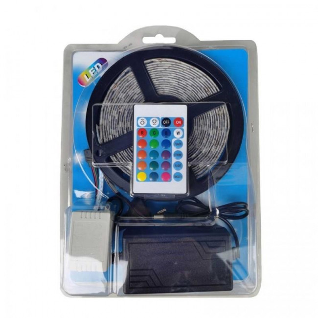 5m ΚΑΛΩΔIOΤΑΙΝΙΑ LED RGB ΑΔΙΑΒΡΟΧΗ 12V 3A ME REMOTE