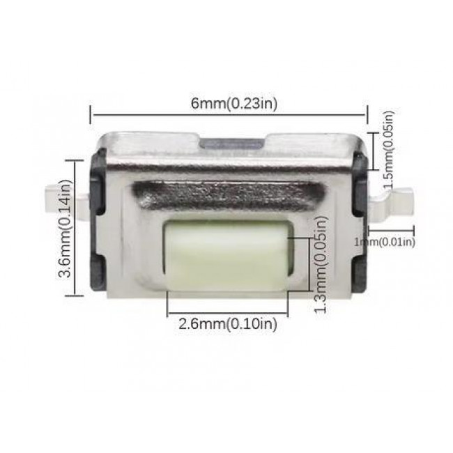 ΜΠΟΥΤΟΝ SMD PUSH ON 2PIN  3X6X2.5mm