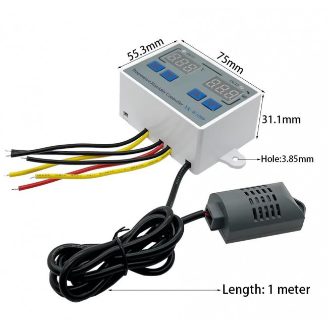 ΨΗΦΙΑΚΟΣ ΘΕΡΜΟΣΤΑΤΗΣ-ΥΓΡΟΣΤΑΤΗΣ CONTROLLER 12V DC