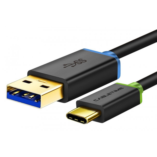 USB 3.0 A - USB TYPE C 3A 5Gbps ΚΑΛΩΔΙΟ 3m ΕΝΙΣΧΥΜΕΝΟ CABLETIME