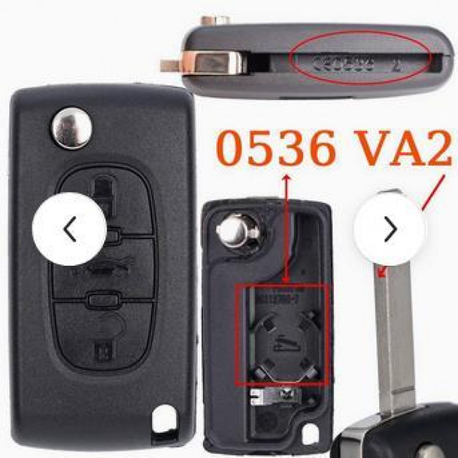 ΚΕΛΥΦΟΣ ΚΛΕΙΔΙΟΥ ΑΥΤΟΚΙΝΗΤΟΥ PEUGEOT 207/307/308/607 ΜΕ 3 ΚΟΥΜΠΙΑ ΚΑΙ ΑΝΑΔΙΠΛΟΥΜΕΝΗ ΛΕΠΙΔΑ VA2