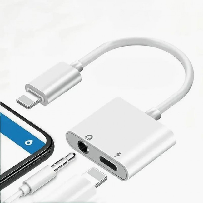 ΑΝΤΑΠΤΟΡΑΣ ΑΠΟ LIGHTNING ΑΡΣ. ΣΕ 3.5mm JACK ΘΗΛ. & LIGHTNING ΘΗΛ. (ΓΙΑ ΦΟΡΤΙΣΗ)