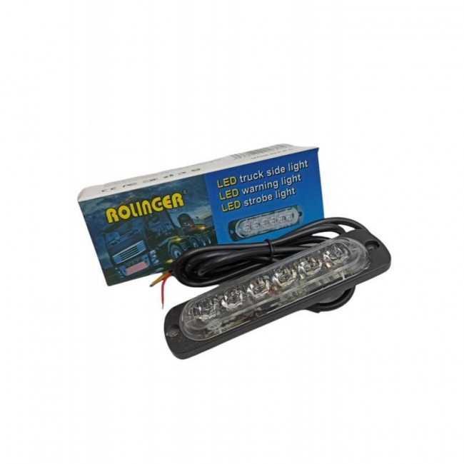LED STROBE LIGHT 9~48V DC 3W ΜΕ 6 LED ΛΕΥΚΑ ART-3119 ROLINGER