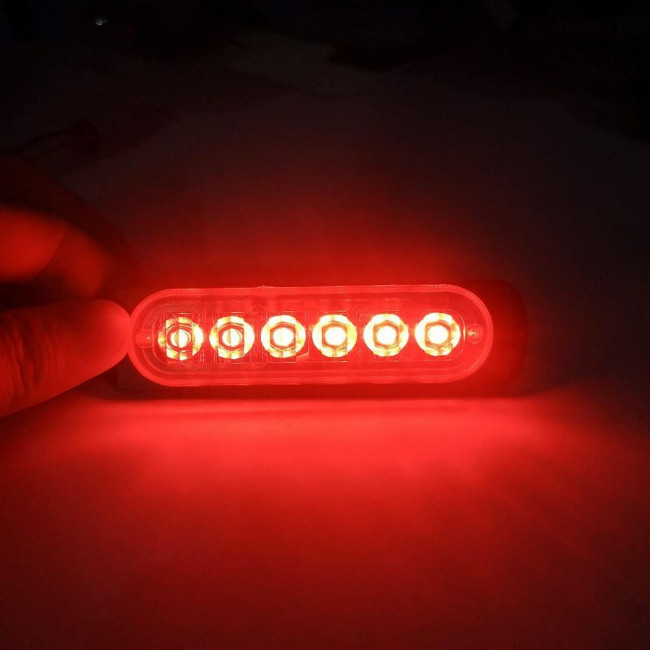LED STROBE LIGHT 9~48V DC 3W ΜΕ 6 LED ΚΟΚΚΙΝΑ ART-3119 ROLINGER