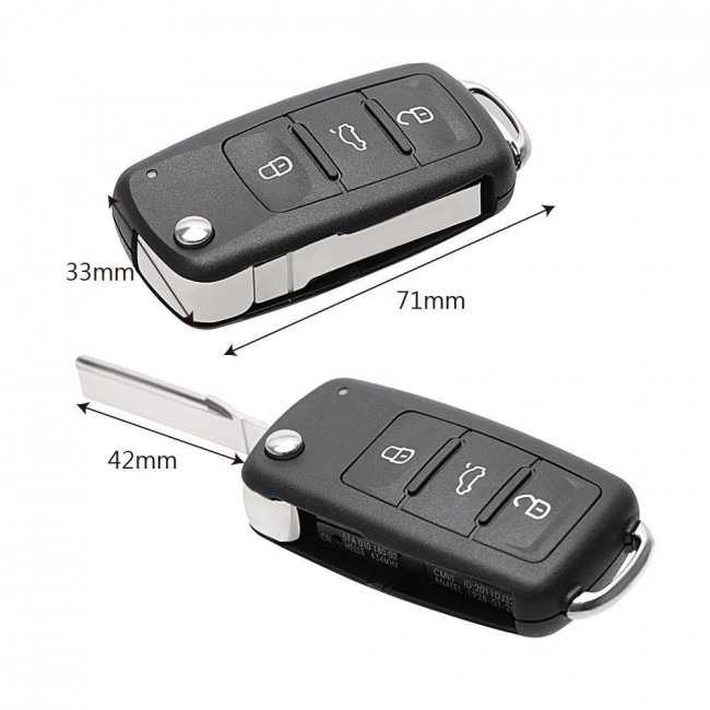 ΚΕΛΥΦΟΣ ΚΛΕΙΔΙΟΥ ΑΥΤΟΚΙΝΗΤΟΥ VW POLO/GOLF/UP/TRANSPORTER ΜΕ 3 ΚΟΥΜΠΙΑ