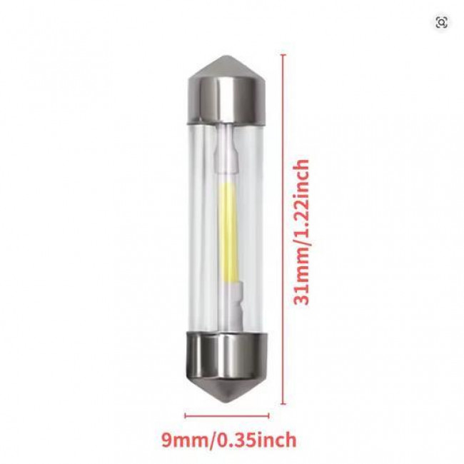 ΛΑΜΠΑ LED ΑΥΤΟΚΙΝΗΤΟΥ 12V ΣΩΛΗΝΩΤΗ FESTOON 31mm ΜΕ COB LED