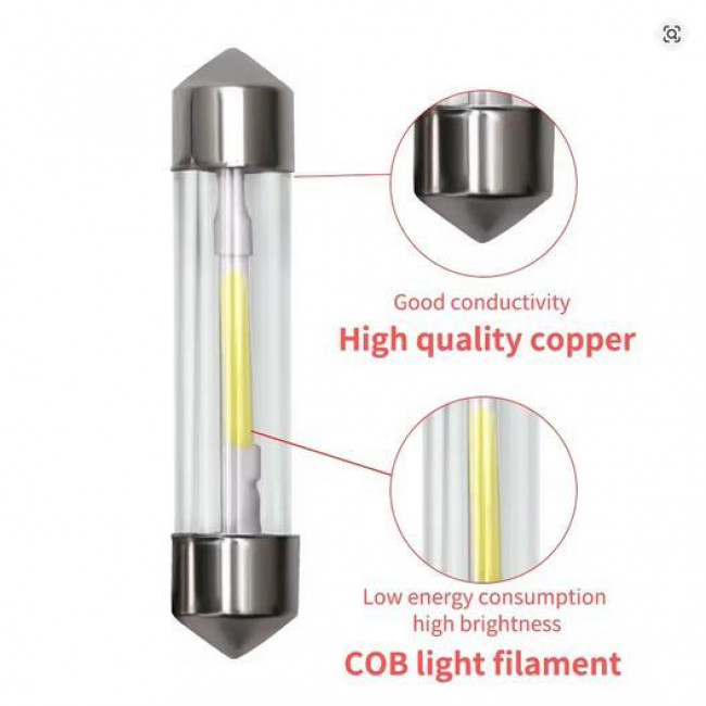 ΛΑΜΠΑ LED ΑΥΤΟΚΙΝΗΤΟΥ 12V ΣΩΛΗΝΩΤΗ FESTOON 31mm ΜΕ COB LED