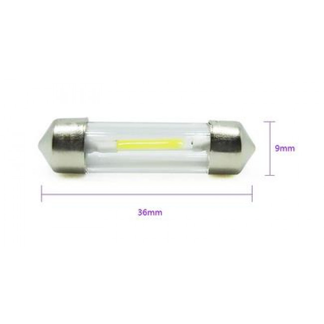 ΛΑΜΠΑ LED ΑΥΤΟΚΙΝΗΤΟΥ 12V ΣΩΛΗΝΩΤΗ FESTOON 36mm ΜΕ COB LED