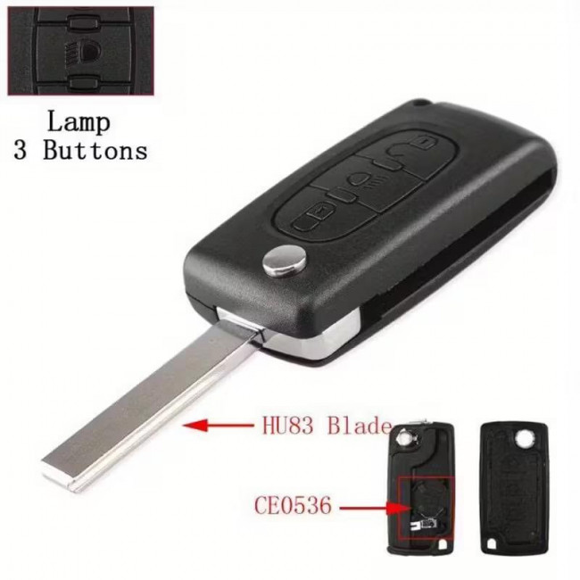 ΚΕΛΥΦΟΣ ΚΛΕΙΔΙΟΥ ΑΥΤΟΚΙΝΗΤΟΥ CITROEN C4 PICASSO ΜΕ 3 ΚΟΥΜΠΙΑ ΚΑΙ ΑΝΑΔΙΠΛΟΥΜΕΝΗ ΛΕΠΙΔΑ HU83