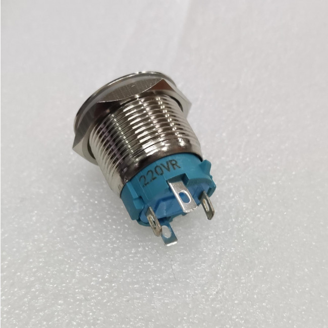 ΔΙΑΚΟΠΤΗΣ ΠΑΤΗΤΟΣ ΦΩΤΙΖΟΜΕΝΟΣ ΚΟΚΚΙΝΟΣ 19mm NICKEL ΑΔΙΑΒΡΟΧΟΣ 110-220V/5A