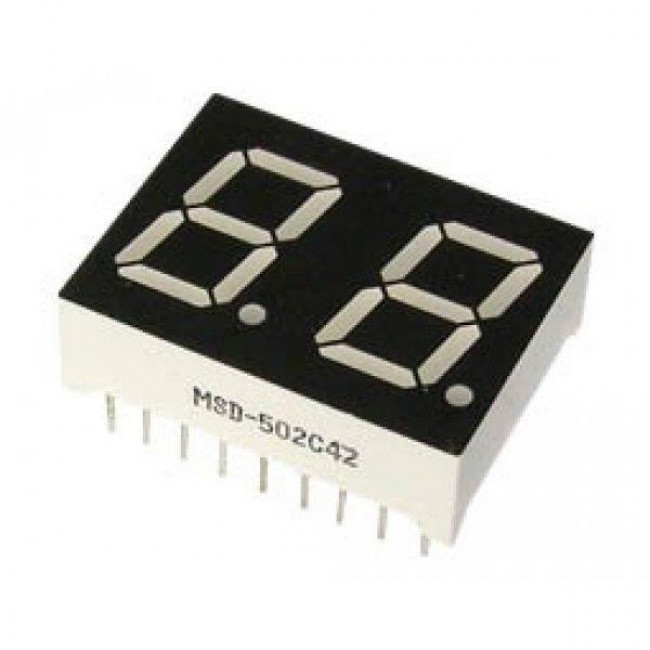 DISPLAY LED ΚΟΙΝΗΣ ΚΑΘΟΔΟΥ  ΚΟΚΚΙΝΟ 2 ΨΗΦΙΩΝ 12,7mm 18DIP MSD-502C42