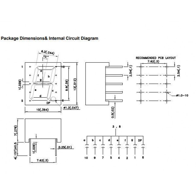 DISPLAY LED ΚΟΙΝΗΣ ΑΝΟΔΟΥ ΚΟΚΚΙΝΟ 10 mm x 13 mm x 7 mm  SA39-011EWA