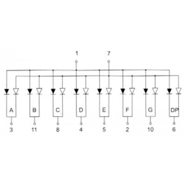 DISPLAY LED ΚΟΙΝΗΣ ΑΝΟΔΟΥ ΚΟΚΚΙΝΟ 20.4mm SA08-11EWA