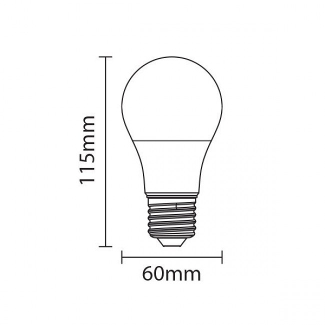 12W ΛΑΜΠΑ LED E27 3000K ΘΕΡΜΟ ΛΕΥΚΟ 1160 lm