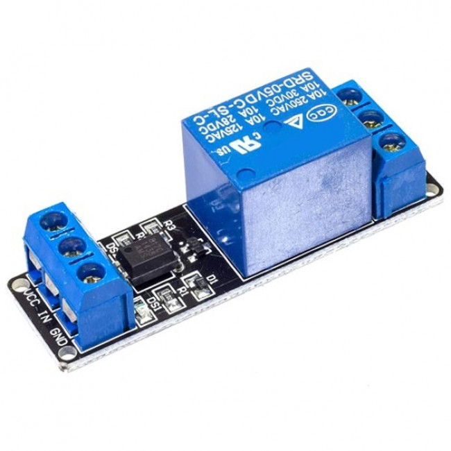 ΡΕΛΕ MODULE 5V 1 ΚΑΝΑΛΙ 10A ΜΕ OPTOCOUPLER LOW LEVEL