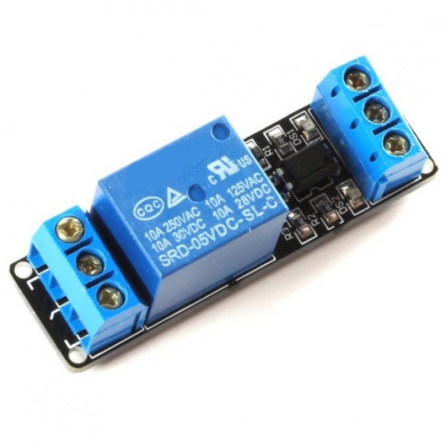 ΡΕΛΕ MODULE 5V 1 ΚΑΝΑΛΙ 10A ΜΕ OPTOCOUPLER LOW LEVEL