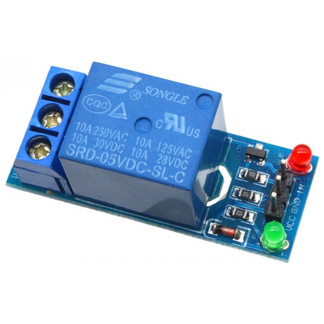ΡΕΛΕ MODULE 5V 1 ΚΑΝΑΛΙ 10A LOW LEVEL TRIGGER