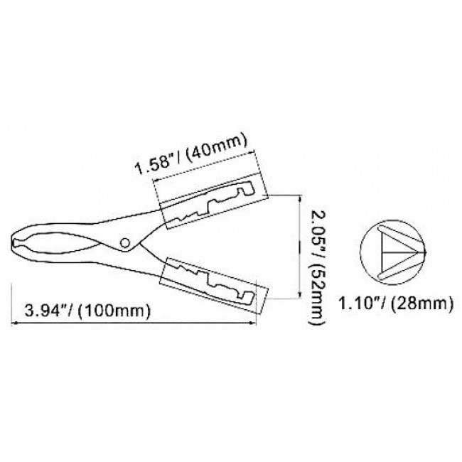 ΚΡΟΚΟΔΕΙΛΑΚΙ 50Α 100mm ΜΑΥΡΟ ΕΠΙΧΑΛΚΩΜΕΝΟ AT-0021