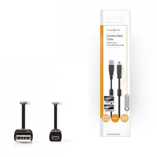 USB ΚΑΛΩΔΙΟ ΚΑΜΕΡΑΣ UC-E6 8 pin 2m