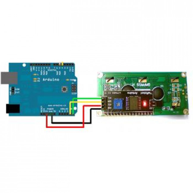LCD MODULE 16x2 5V ΜΠΛΕ I2C PROTOCOL