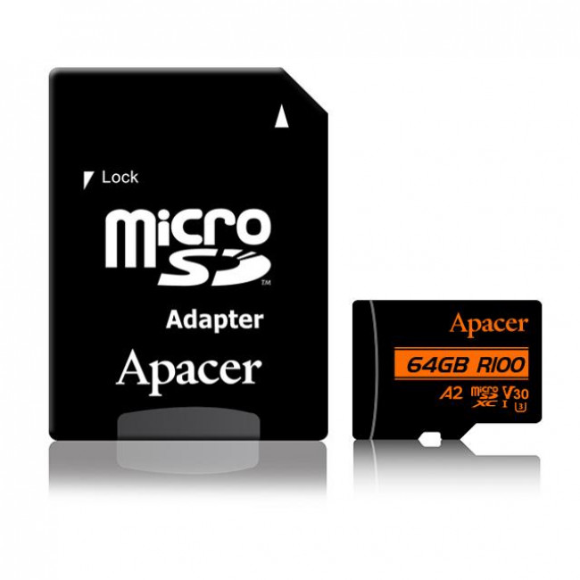 ΚΑΡΤΑ ΜΝΗΜΗΣ MICRO SD 64GB CLASS 10 UHS-I U3 V30 APACER R100