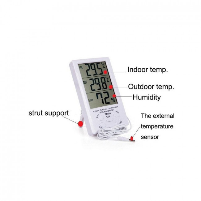 TA 298 ΨΗΦΙΑΚΟ ΘΕΡΜΟΜΕΤΡΟ ΜΕ ΥΓΡΑΣΙΟΜΕΤΡΟ ΚΑΙ ΡΟΛΟΙ