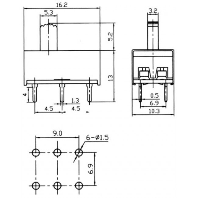 ΔΙΑΚΟΠΤΗΣ ΣΥΡΟΜΕΝΟΣ ΟΝ - ΟΝ 6 ΕΠΑΦΩΝ 3Α/250V KBB45-2P2W