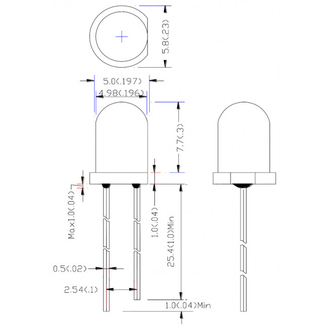 LED 5mm ΔΙΑΦΑΝΟ ΠΟΡΤΟΚΑΛΙ ΥΨΗΛΗΣ ΦΩΤΕΙΝΟΤΗΤΑΣ 3000mcd