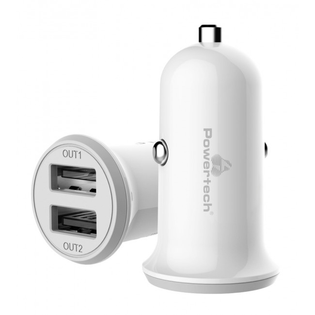 ΤΡΟΦΟΔΟΤΙΚΟ ΑΥΤΟΚΙΝΗΤΟΥ USB 3.4A  ΛΕΥΚΟ