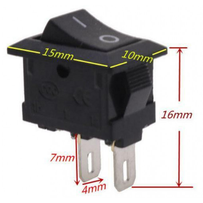 ΔΙΑΚΟΠΤΗΣ ΚΟΥΝΙΑΣ ON-OFF 2 ΕΠΑΦΩΝ ΜΙΝΙ 3A/250V 15Χ10mm