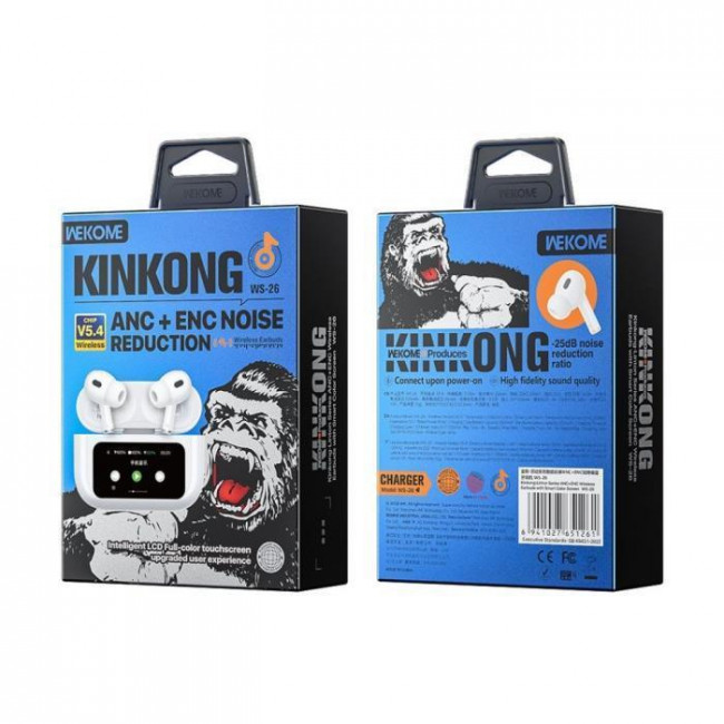 WS 26 HANDSFREE BLUETOOTH TWS ANC WK ΛΕΥΚΑ