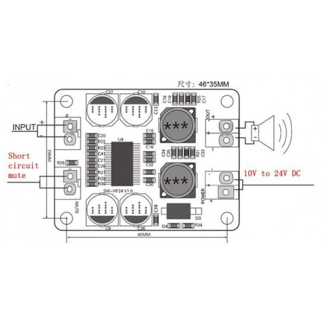 ΕΝΙΣΧΥΤΗΣ ΜΟΝΟΦΩΝΙΚΟΣ 60W 12-24V DC ΠΛΑΚΕΤΑ