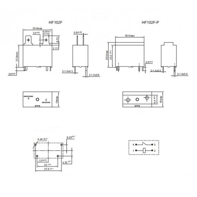 ΡΕΛΕ 24V DC 1 ΕΠΑΦΗΣ 20A ME FASTON HF102F