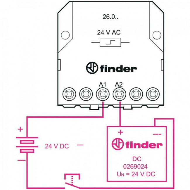 FINDER 0269024 ΠΡΟΣΑΡΜΟΣΤΗΣ ΓΙΑ 24V DC ΜΕΤΑΤΡΟΠΕΑΣ DC / AC
